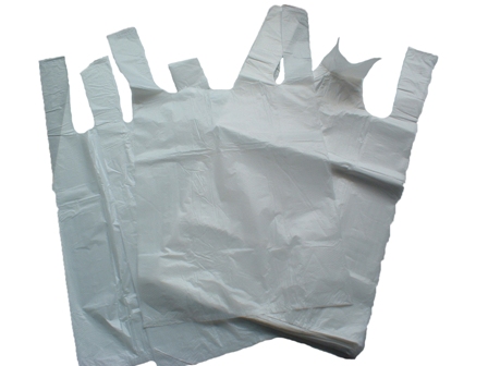 500 x White Plastic Vest Carrier Bags 10x15x18"